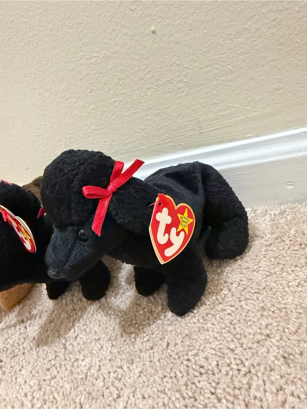 Vintage Ty Beanie Babies Dog Lot of 3 - Tuffy, Scottie, Gigi Black Poodle
